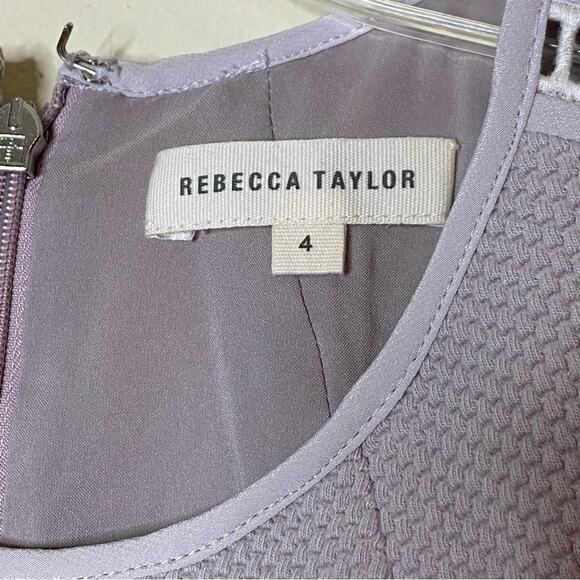 Rebecca Taylor Dress Sleeveless Textured Cutout Shoulder Lilac Purple Size 4 - Picture 4 of 7